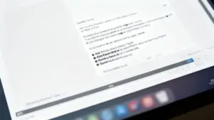 Schermo di computer con documento digitale che mostra un possibile avviso di bolletta